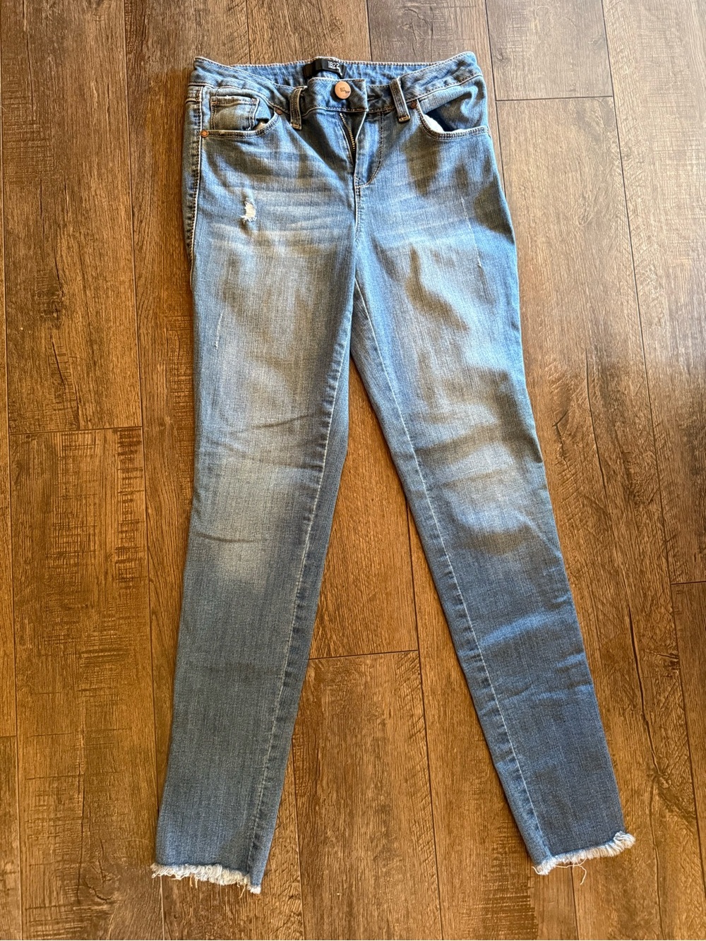 1822 Denim Light Blue Cropped Skinny Jeans 6